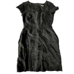 Banana Republic Crinkle Linen Little Black Dress Size 2 Petite